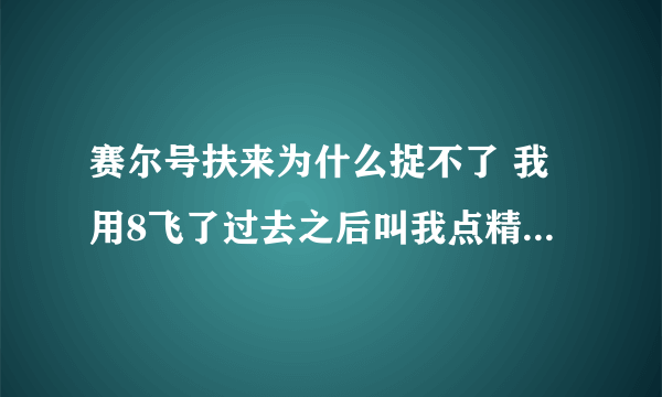 赛尔号扶来为什么捉不了 我用8飞了过去之后叫我点精灵捉 可是我点来点去都不出现对战为什么呀？？？