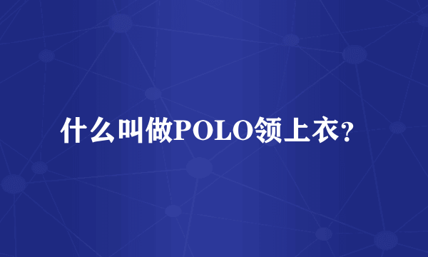 什么叫做POLO领上衣？