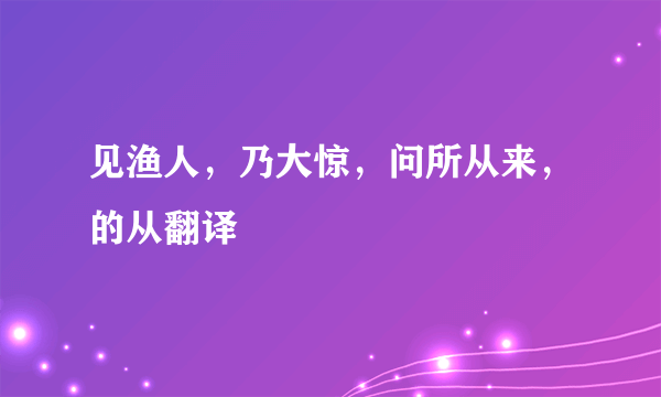 见渔人，乃大惊，问所从来，的从翻译