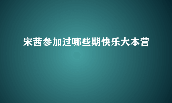 宋茜参加过哪些期快乐大本营