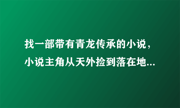 找一部带有青龙传承的小说，小说主角从天外捡到落在地球的一个陨石，