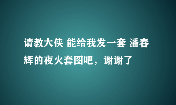 请教大侠 能给我发一套 潘春辉的夜火套图吧，谢谢了