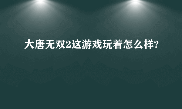 大唐无双2这游戏玩着怎么样?