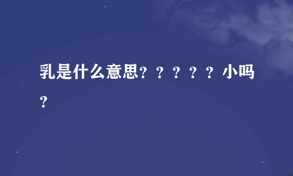 乳是什么意思？？？？？小吗？