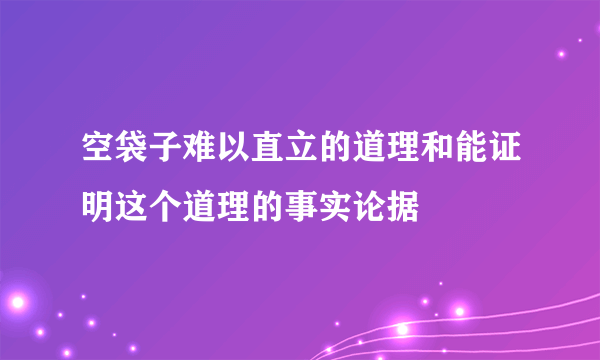 空袋子难以直立的道理和能证明这个道理的事实论据