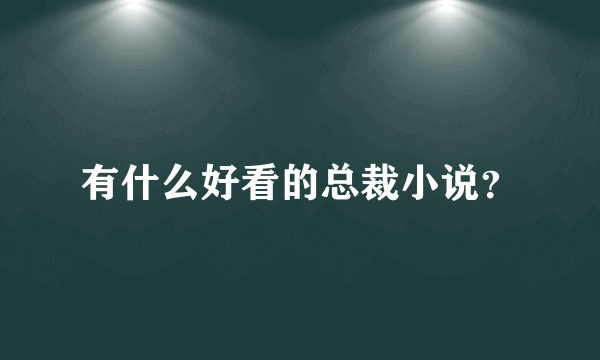 有什么好看的总裁小说？