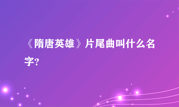 《隋唐英雄》片尾曲叫什么名字？