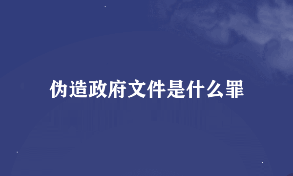 伪造政府文件是什么罪