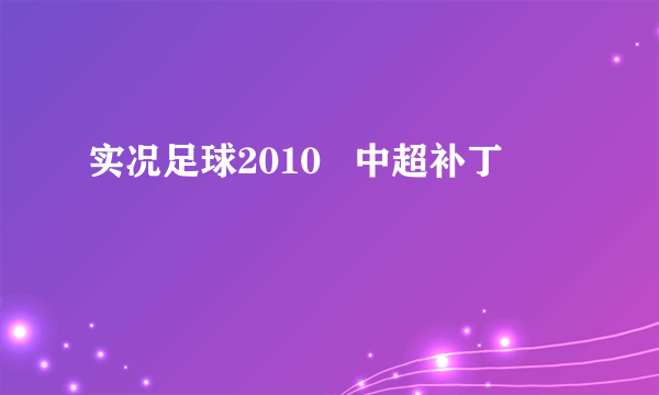 实况足球2010   中超补丁