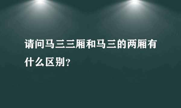 请问马三三厢和马三的两厢有什么区别？