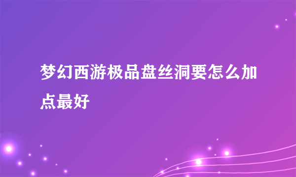 梦幻西游极品盘丝洞要怎么加点最好