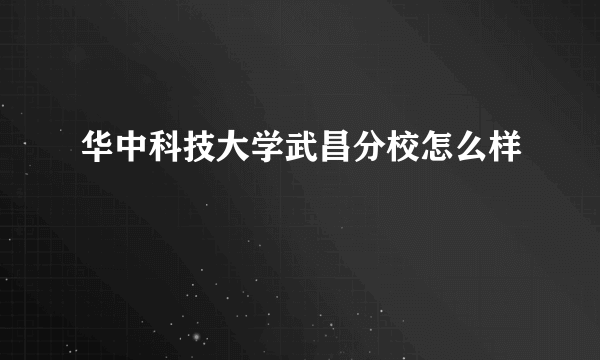 华中科技大学武昌分校怎么样