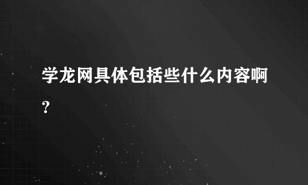 学龙网具体包括些什么内容啊？