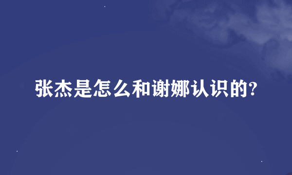 张杰是怎么和谢娜认识的?