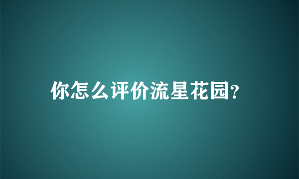 你怎么评价流星花园？