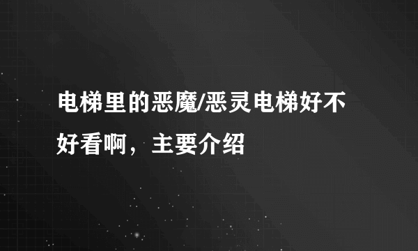 电梯里的恶魔/恶灵电梯好不好看啊，主要介绍