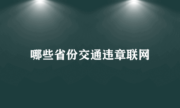 哪些省份交通违章联网