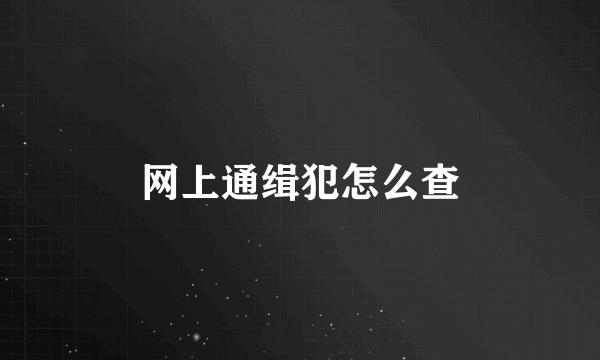 网上通缉犯怎么查