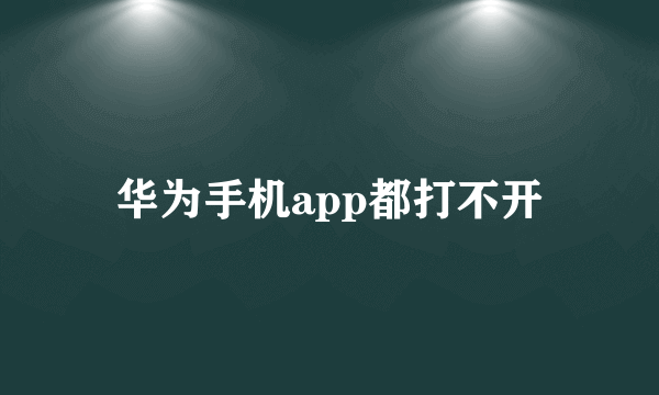 华为手机app都打不开