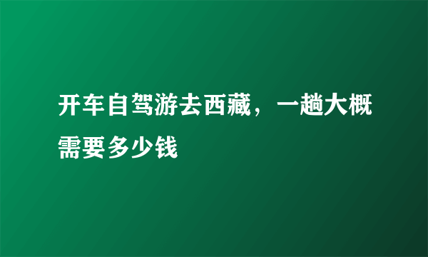 开车自驾游去西藏，一趟大概需要多少钱