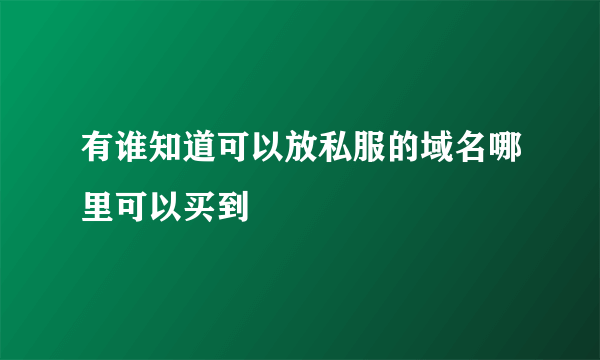 有谁知道可以放私服的域名哪里可以买到