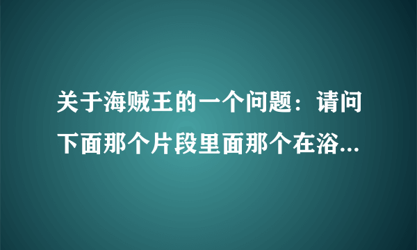 关于海贼王的一个问题：请问下面那个片段里面那个在浴缸里洗澡的女人是谁?叫什么名字？她洗澡的那集是哪集