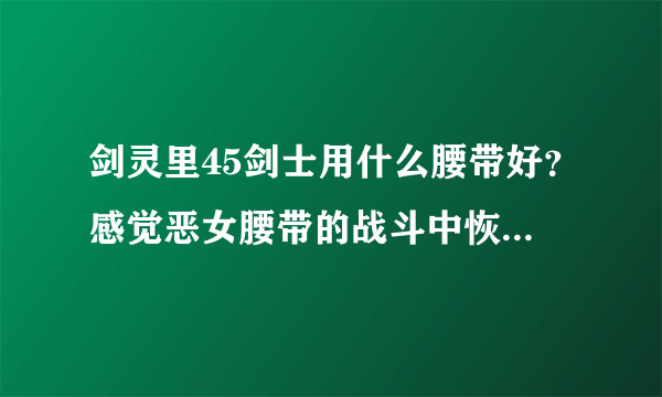 剑灵里45剑士用什么腰带好？感觉恶女腰带的战斗中恢复生命，恢复那么点生命没什么用，还不如海盗腰带直