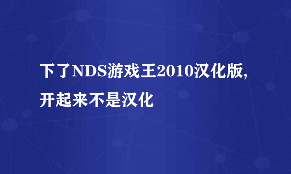 下了NDS游戏王2010汉化版,开起来不是汉化