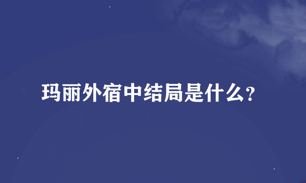 玛丽外宿中结局是什么？