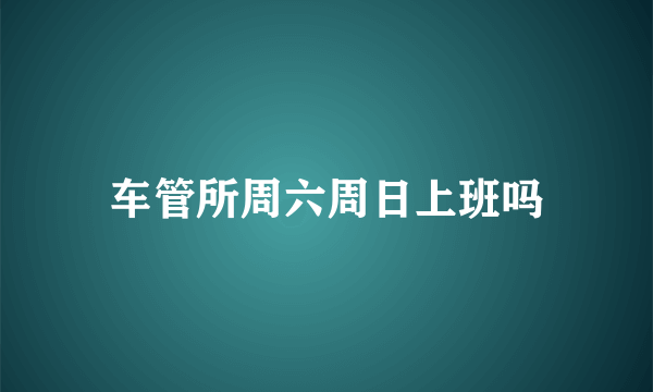 车管所周六周日上班吗