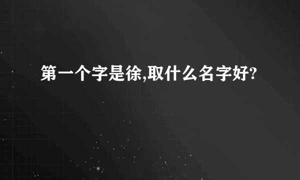 第一个字是徐,取什么名字好?