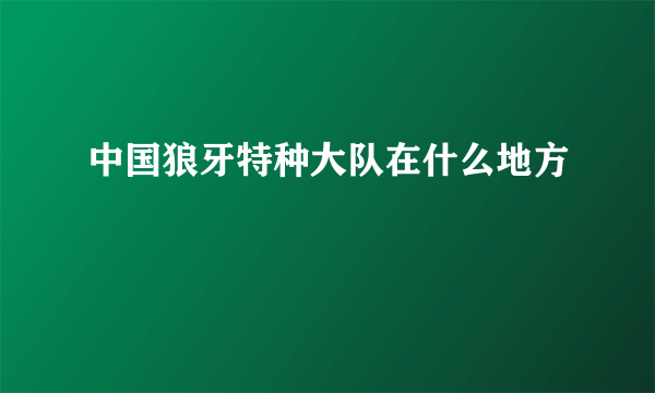 中国狼牙特种大队在什么地方