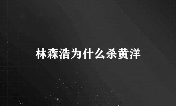 林森浩为什么杀黄洋