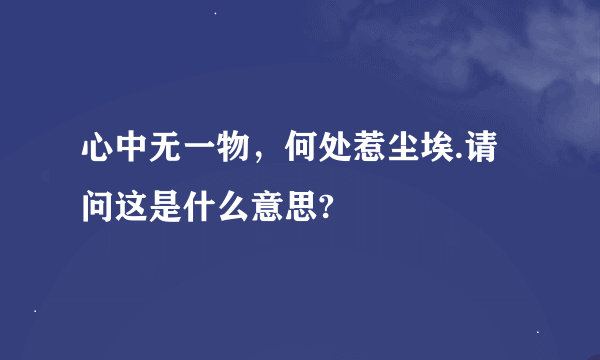 心中无一物，何处惹尘埃.请问这是什么意思?