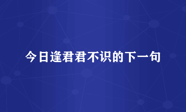 今日逢君君不识的下一句