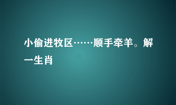 小偷进牧区……顺手牵羊。解一生肖