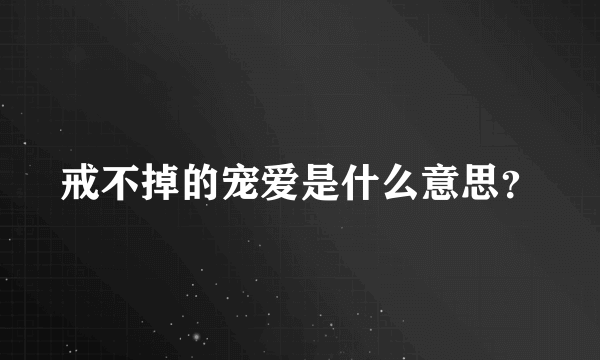 戒不掉的宠爱是什么意思？