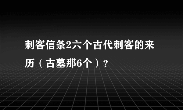 刺客信条2六个古代刺客的来历（古墓那6个）？