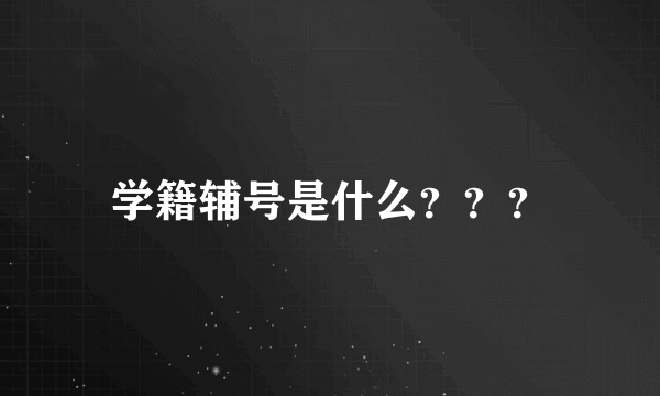 学籍辅号是什么？？？