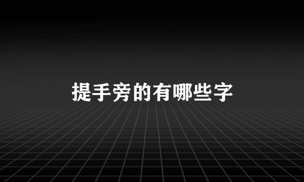 提手旁的有哪些字