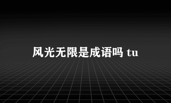 风光无限是成语吗 tu