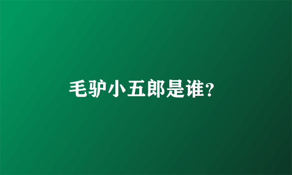 毛驴小五郎是谁？