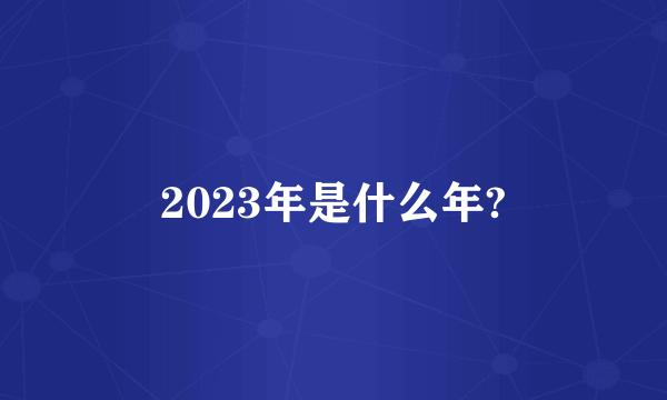 2023年是什么年?