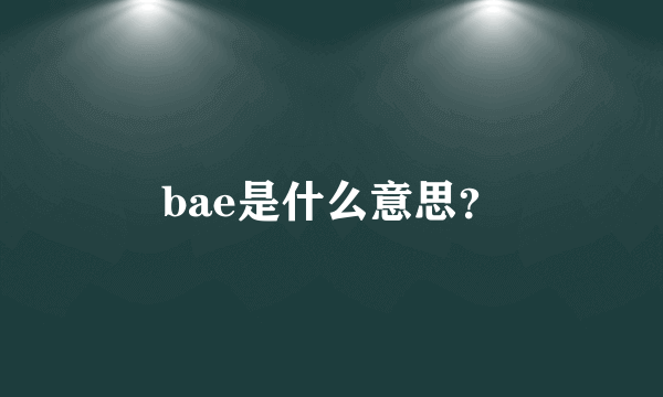 bae是什么意思？