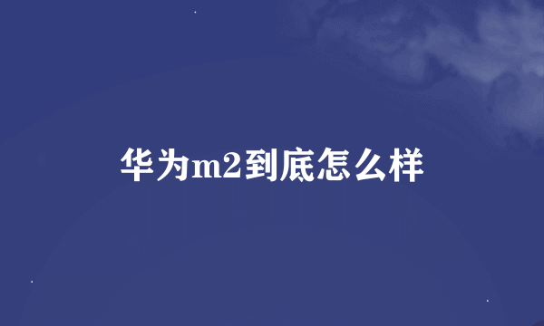 华为m2到底怎么样