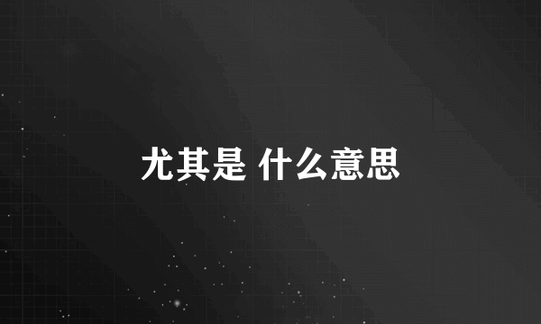 尤其是 什么意思