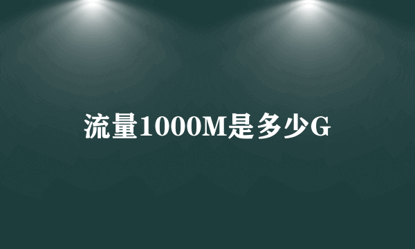 流量1000M是多少G