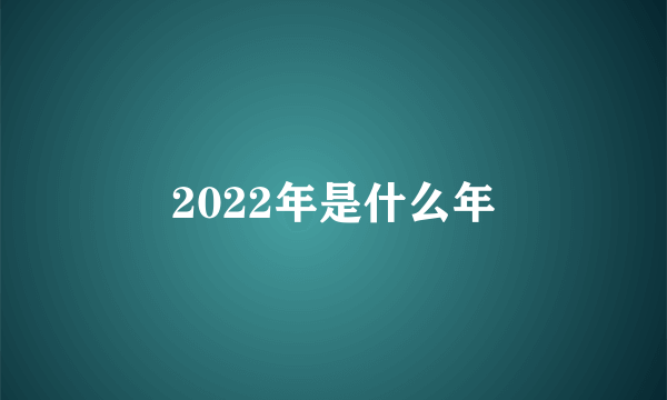 2022年是什么年