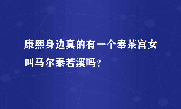 康熙身边真的有一个奉茶宫女叫马尔泰若溪吗？