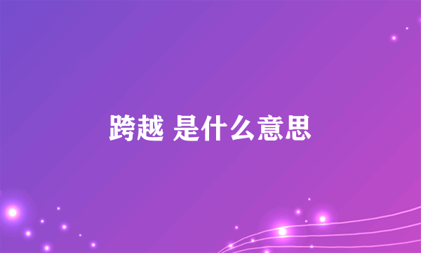 跨越 是什么意思